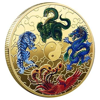 1 комплект Древних Мифических Существ, Инструмент для Скребания лотерейных билетов Lucky Coin, Lucky Charms Challenge Coin Gold