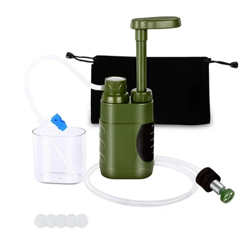 1 комплект наружного фильтра для воды, аварийный очиститель воды, инструменты для выживания в чрезвычайных ситуациях, портативный для кемпинга