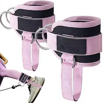 1 пара спортивных ремешков на лодыжках, двойное D-образное кольцо, Регулируемые манжеты с подкладкой из полиэстера, утяжелители для лодыжек, упражнения для ног, поддержка тренировочного бандажа