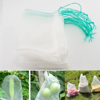 10 многоразовых кухонных сумок из пищевого нейлона, сетчатый фильтр, сетка от птиц, Моющаяся сумка для защиты садовых овощей и фруктов B3