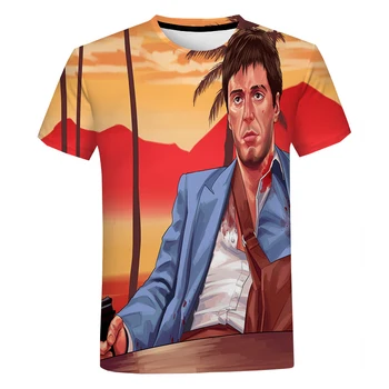 2023 Scarface M / W, новая модная футболка с 3D-принтом, повседневная футболка в стиле Харадзюку, уличная футболка