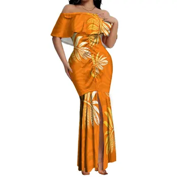 2023 Летнее Женское Платье Дизайн Полинезийского Племени, Праздничное Сексуальное Вечернее Платье С Открытыми Плечами, Самоанское Платье, Бесплатная Доставка