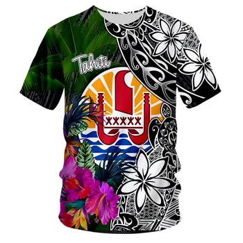 2023 Новая Мужская полинезийская футболка, спортивная уличная мода, 3D печать, короткий рукав, Летняя одежда унисекс Оверсайз