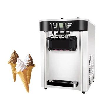 2024 Новая Настольная Малошумная Мороженица С коммерческой Трехголовочной машиной для производства мороженого Мощностью 1600 Вт