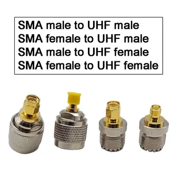 2шт SMA к UHF Адаптеру SMA Male Female к UHF Male Женский Антенный Разъем SMA Male Female RF Адаптер Коаксиальный Кабель