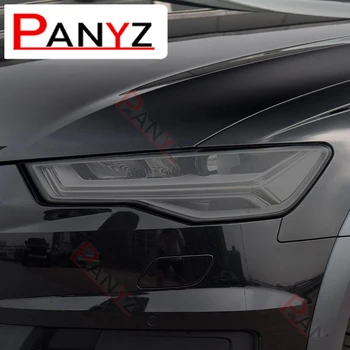 2шт Защитная пленка для автомобильных фар, восстановление фар, Прозрачная черная защитная пленка из ТПУ для Audi A6 C7 4G S6 RS6 2012-2018