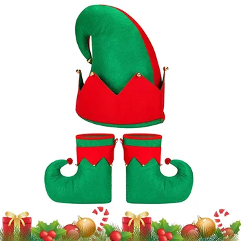 3 шт Носки для взрослых, Рождественская обувь с эльфами, шляпы, Рождественский бальный костюм в стиле Aldult Coustume, Косплей Для взрослых, Мисс