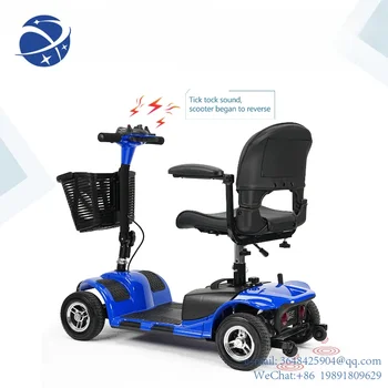 4-колесный самокат Электрическая мобильная инвалидная коляска для пожилых людей Взрослый Пожилой Складной Компактный дорожный самокат с корзиной