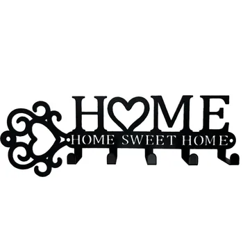5 Крючков Home Sweet Home Металлические крючки для ключей, настенная вешалка, крючки для одежды, вешалки для полотенец, домашний декор для гостиной, офиса, настенное искусство DIYhritis