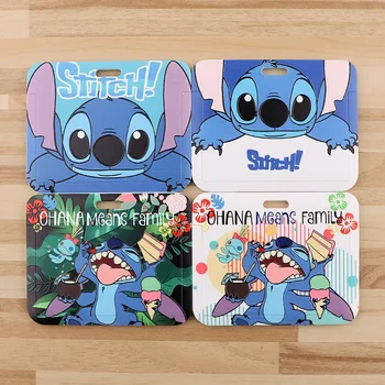Disney Stitch подвесной шейный держатель для карт card Stitch Cartoon ID shell кожаный чехол для хранения автобусных карт