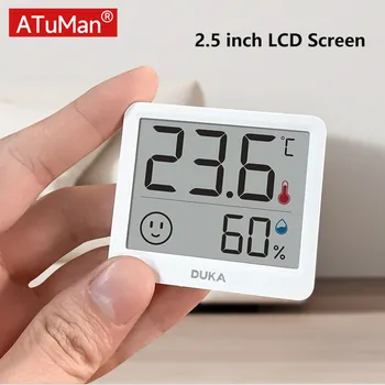 DUKA Atuman 2,5-дюймовый ЖК-электронный цифровой измеритель температуры и влажности, термометр для помещений, гигрометр, датчик погоды