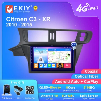 EKIY T7 Android 10,0 Автомагнитола для Citroen C3 - XR 2010-2015 Мультимедийный плеер Без 2 Din GPS Navi Carplay Магнитофон DVD