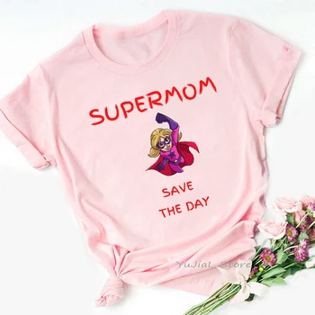 Supermom Save The Day, Розовые Футболки С Графическим Принтом, Женская одежда 2021, Футболка Femme Mother Life, Женская футболка, Уличная одежда