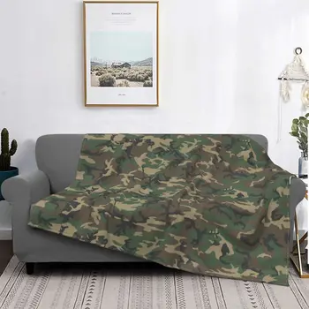 Армейские одеяла с камуфляжным рисунком Джунгли Военный камуфляж Флис Забавные Мягкие одеяла для дома Весна Осень