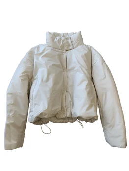 Белая хлопчатобумажная куртка модная повседневная простая индивидуальность удобная универсальная теплая осень и зима 2024 года новинка 1123
