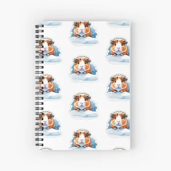 Блокнот-дневник на спирали с мультяшной морской свинкой, 120-страничная бумага премиум-класса для девочек, журнал о дизайне женской одежды для школы, офиса, дома