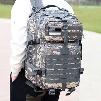 Военный тактический рюкзак большой емкости 30 л /50 л, мужской небольшой штурмовой рюкзак, рюкзаки для кемпинга, охоты, треккинга с нашивкой с флагом