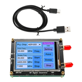Генератор радиочастотного сигнала с USB-кабелем Сенсорный экран ADF4351 35M-4,4 G Генератор радиочастотного сигнала Аксессуары для генератора частоты развертки PLL
