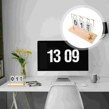 Декор Деревянный перекидной календарь для рабочего стола Аксессуары для домашнего хозяйства для дома Офисные многоразовые подставки