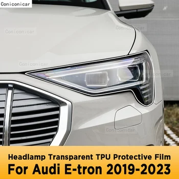 Для AUDI E-tron 2019-2023, передняя фара автомобиля с защитой от царапин, прозрачная защитная пленка из ТПУ, аксессуары, наклейка