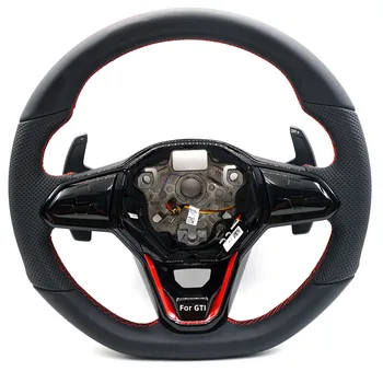 Для VW Golf 8 MK8 кожаная перфорированная черная рамка для кнопок, сенсорная кнопка, многофункциональное рулевое колесо с подрулевыми