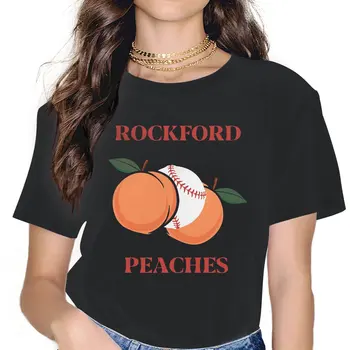 Женские бейсбольные футболки Rockford Peaches 2, Собственная лига одежды, хипстерская футболка с коротким рукавом и круглым вырезом.