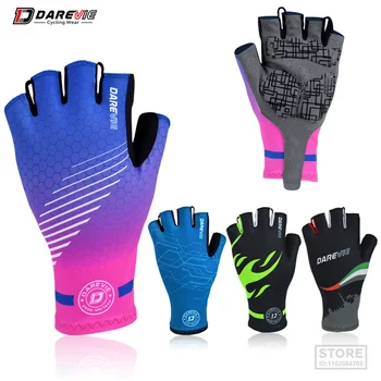 Женские велосипедные перчатки DAREVIE с гелевой подкладкой на половину пальца, Противоударные дышащие перчатки для шоссейного велоспорта без пальцев 