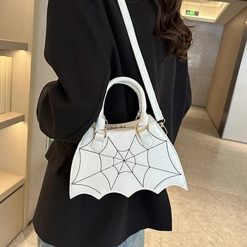 Женские сумки через плечо в готическом стиле с летучей мышью на Хэллоуин, сумочка в темном стиле в стиле панк, сумка через плечо из искусственной кожи, универсальная повседневная сумка-мессенджер