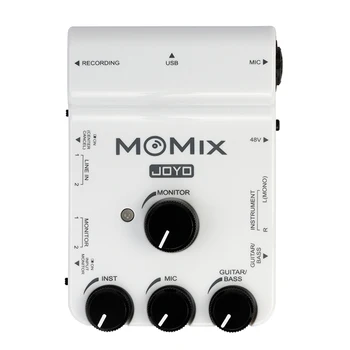 Звуковая карта JOYO MOMIX, Микрофон, Гитарный усилитель, звуковая карта для записи живой музыки, Микшер потокового аудио