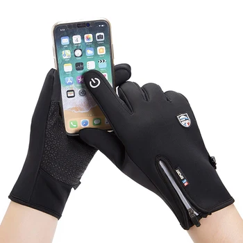 Зимние перчатки для мужчин, велосипедные перчатки для сноуборда с сенсорным экраном, нескользящие Windstopper, Теплые мягкие перчатки, Водонепроницаемые, Ветрозащитные