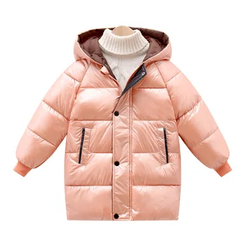 Зимняя куртка для мальчиков и девочек, милое теплое пальто с капюшоном и однотонным принтом от 3 до 10 лет, модная детская одежда с длинными рукавами от Bebe