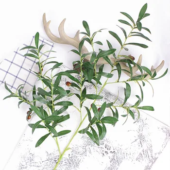 Искусственные оливковые листья, искусственный цветок, имитация пластика 95 см, Зеленое свадебное украшение, лист растения высотой 37 футов.
