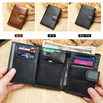 Кожаный бумажник нового стиля, первый мужской кожаный кошелек оптом из натуральной кожи, краткий обзор модного кошелька с несколькими карточками.