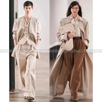 Коричневые вельветовые брюки-чинос в винтажном стиле, вельветовая двойная складка, облегающие прямые брюки