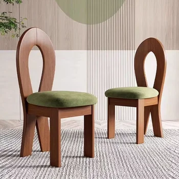 Косметический стул из массива дерева во французском ретро-стиле Середины Античности, обеденный стул для ресторана с проживанием в семье в отеле