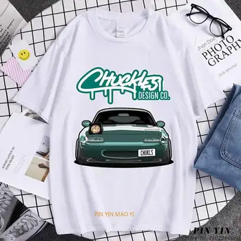 Крутая футболка с изображением автомобиля, мужские забавные Модные футболки с автомобильной культурой, Летние уникальные уличные футболки Y2k