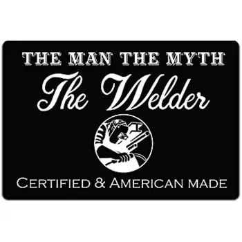 Металлическая табличка для мастерской или сварочного подарка 12 x 8 дюймов. Человек-миф, сварщик сертифицирован и сделан в Америке.