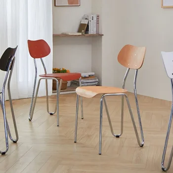 Металлический обеденный стул для ожидания Уникальная Скандинавская классика, Эргономичные Стулья для апартаментов, Шезлонги для отдыха в отеле, Мебель для спальни в зале