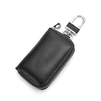 Мини-кошелек-брелок для женщин и мужчин, Корейский модный Домашний Автомобильный держатель для ключей, сумка-органайзер из воловьей кожи, многофункциональный маленький кошелек для монет