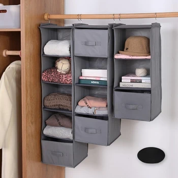 Многослойный подвесной шкаф-органайзер, подвесная сумка / полка, складная, для одежды, сумок, обуви, аксессуаров, моющихся тканей