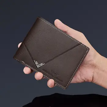 Многофункциональный кошелек Винтажный мужской кошелек из искусственной кожи, стильный держатель для карт большой емкости с несколькими карманами, портативный