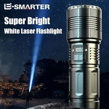 Мощный светодиодный лазерный фонарик мощностью 2000 Вт, Масштабируемые Тактические фонари, Наружный Аварийный прожектор, Цифровой дисплей, алюминиевая лампа-факел