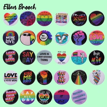 Мягкая кнопка-булавка из гейской жести All Love Is Equal ЛГБТ-брошь для рюкзака, сумки, подарочного значка на лацкане 44 мм