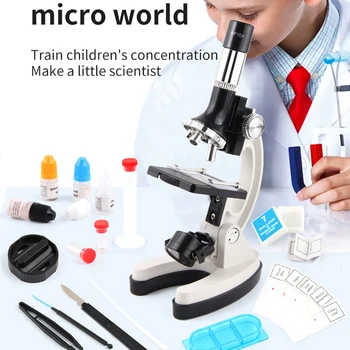 набор из 28 шт. Биологический микроскоп с 1200-кратным увеличением Набор микроскопов для начинающих Школьные принадлежности для научного образования микроскоп из сплава