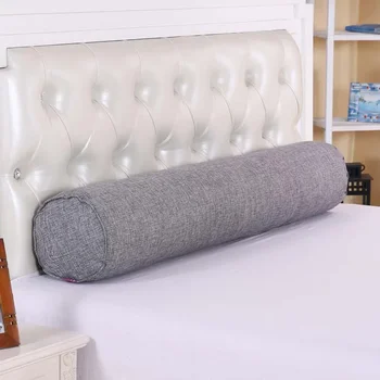НОВАЯ однотонная подушка в полоску из хлопка и льна цилиндрической формы, Поясная подушка для сна, съемная моющаяся подставка для конфет, декор для дома