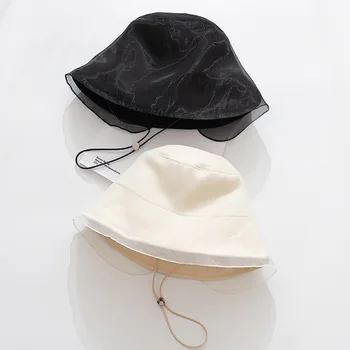Новая Панама Весенне-Летняя Корейская Версия Модной Универсальной Солнцезащитной Шляпы С Тонкими Белыми Сетчатыми Маленькими Полями Для Женщин