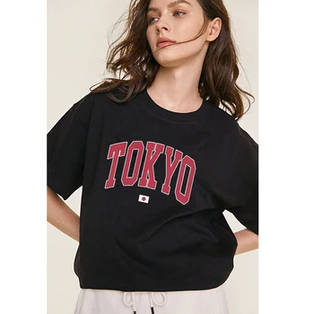 Новейшая женская летняя футболка Y2k с буквенным принтом Tokyo, женские роскошные тройники с короткими рукавами, Одежда, Свободные Мягкие городские топы из чистого хлопка