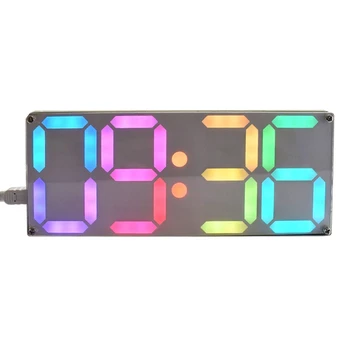 Новые большие цифровые ламповые часы DS3231 цвета радуги DIY Kit с настраиваемыми цветами