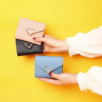 Новый кошелек, сумка для карт, женский короткий модный трехстворчатый зажим для денег, студенческая сумка для хранения свежих вещей, простой мини-кошелек