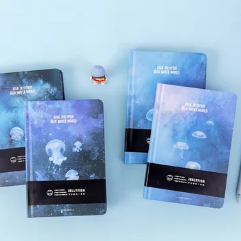 Новый креативный блокнот Blue Jellyfish формата А5 с чистой цветной бумагой для рисования, журнал, записная книжка в твердой обложке, Корейские канцелярские подарки